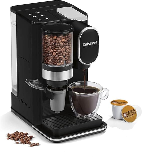 Cafetera Cuisinart Grind & Brew de una sola porción con molinillo integrado y depósito de agua de 48 onzas en color negro