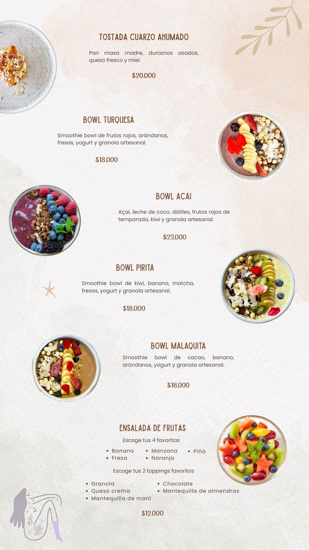 Brunch todo el dia bowls
