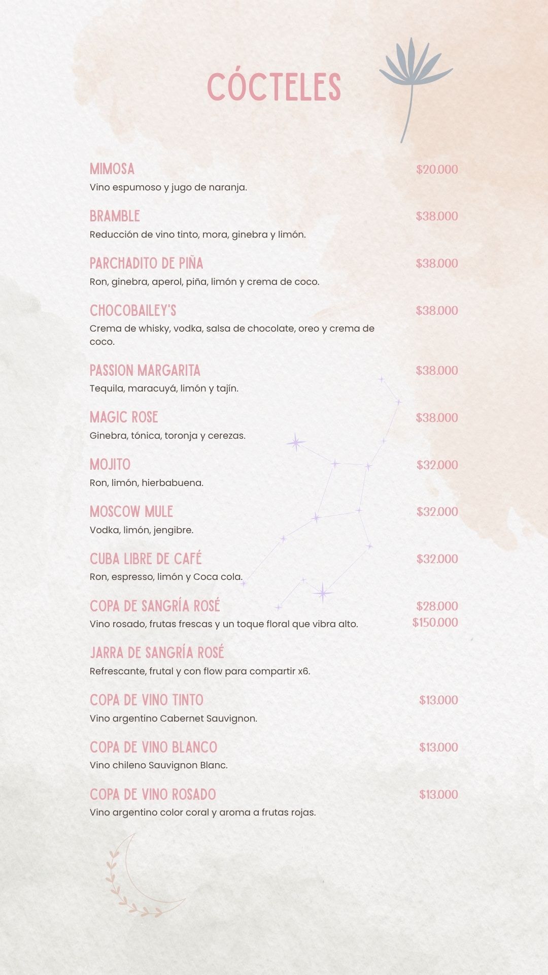 Cocteles Menu PRADMA 2025