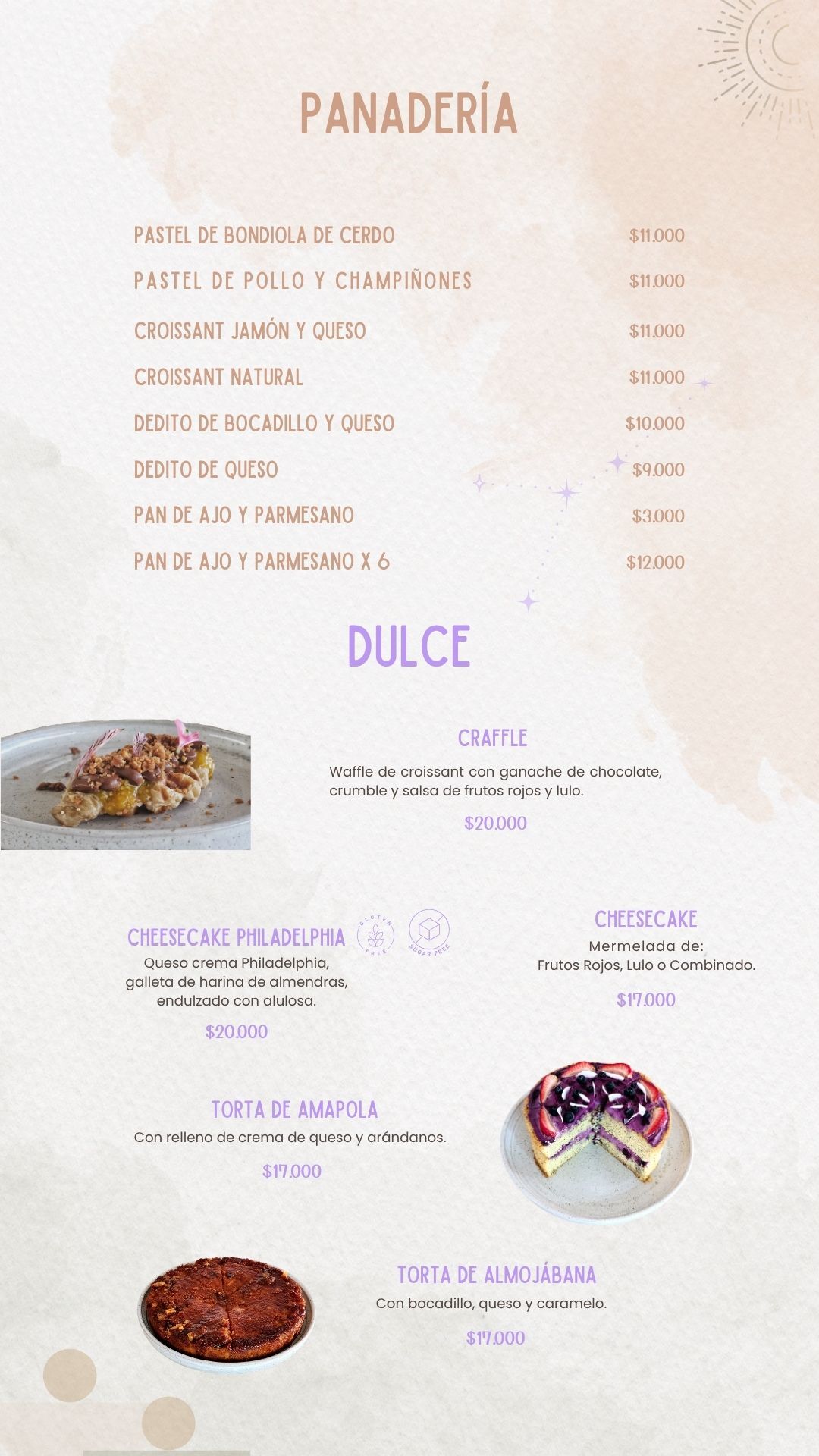 Panaderia Menu PRADMA 2025