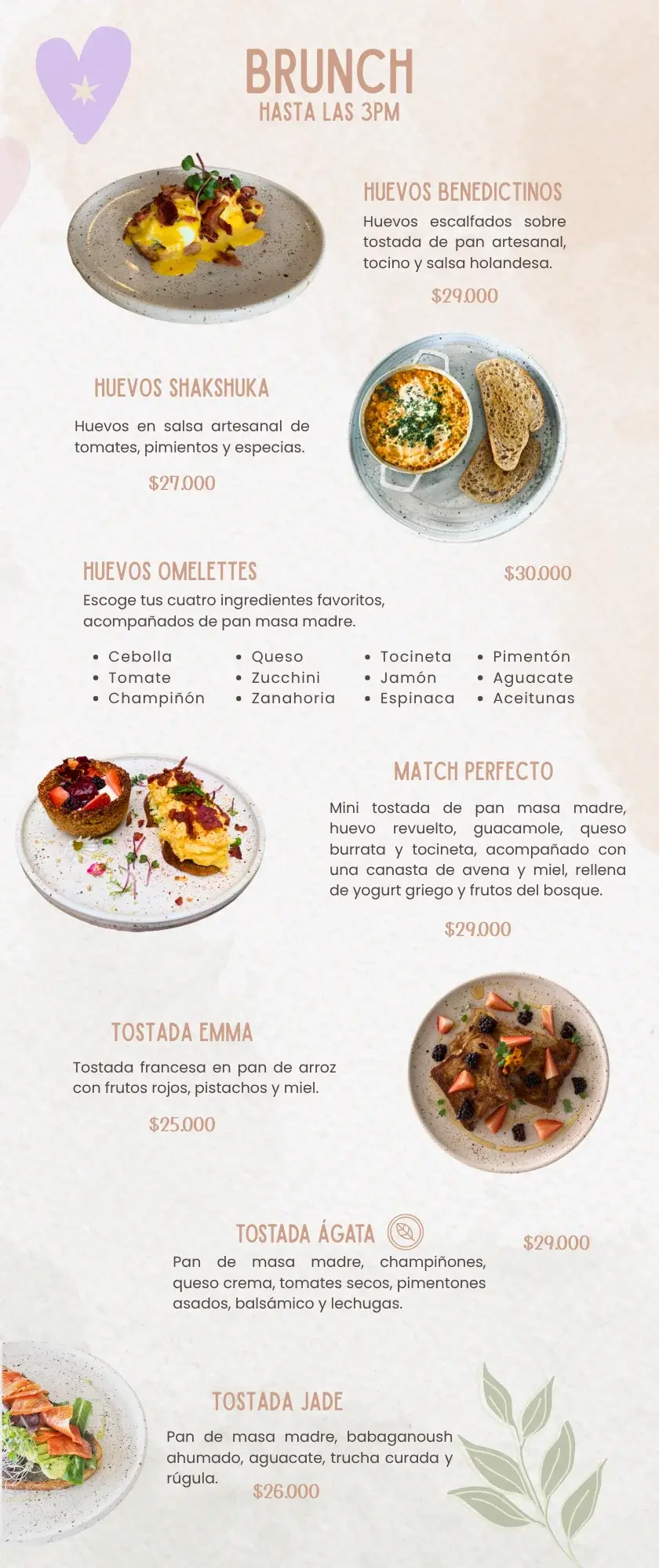 Brunch hasta las 3pm