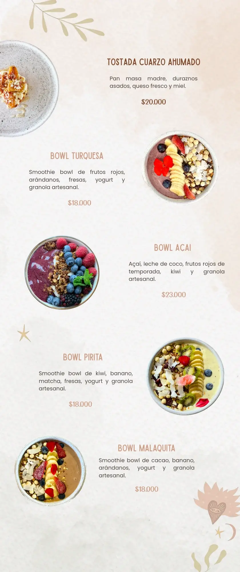 Brunch todo el dia Bowls