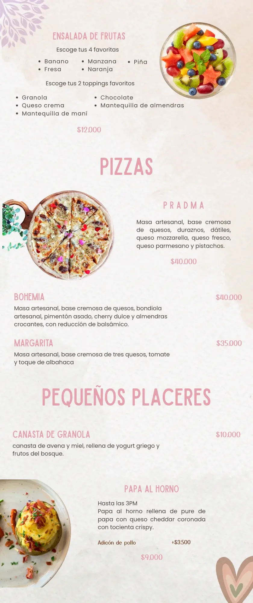 Entradas y Pizzas