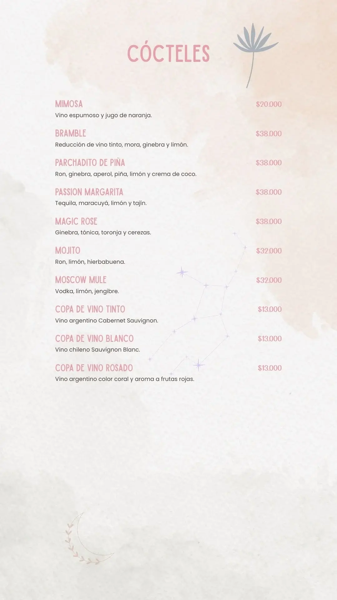 Cocteles Menu PRADMA 2025