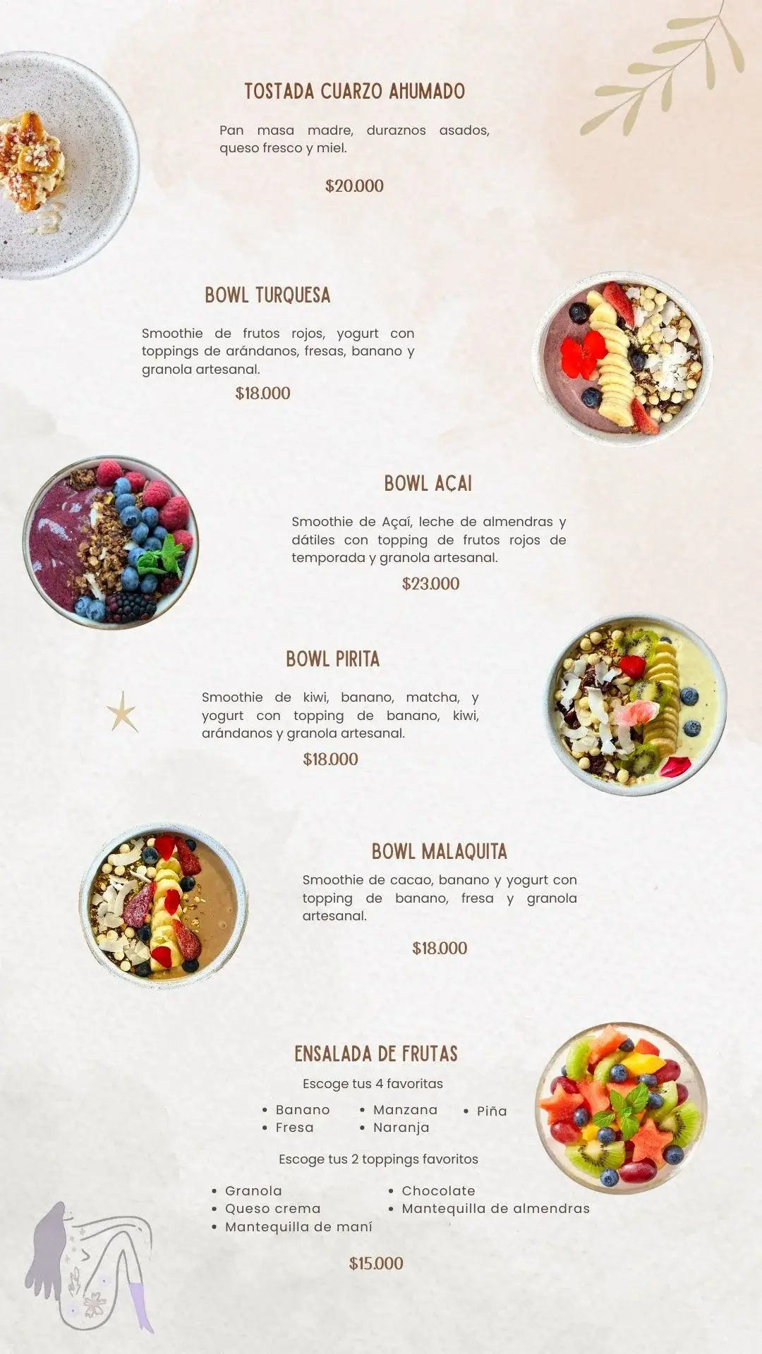 Brunch todo el dia bowls