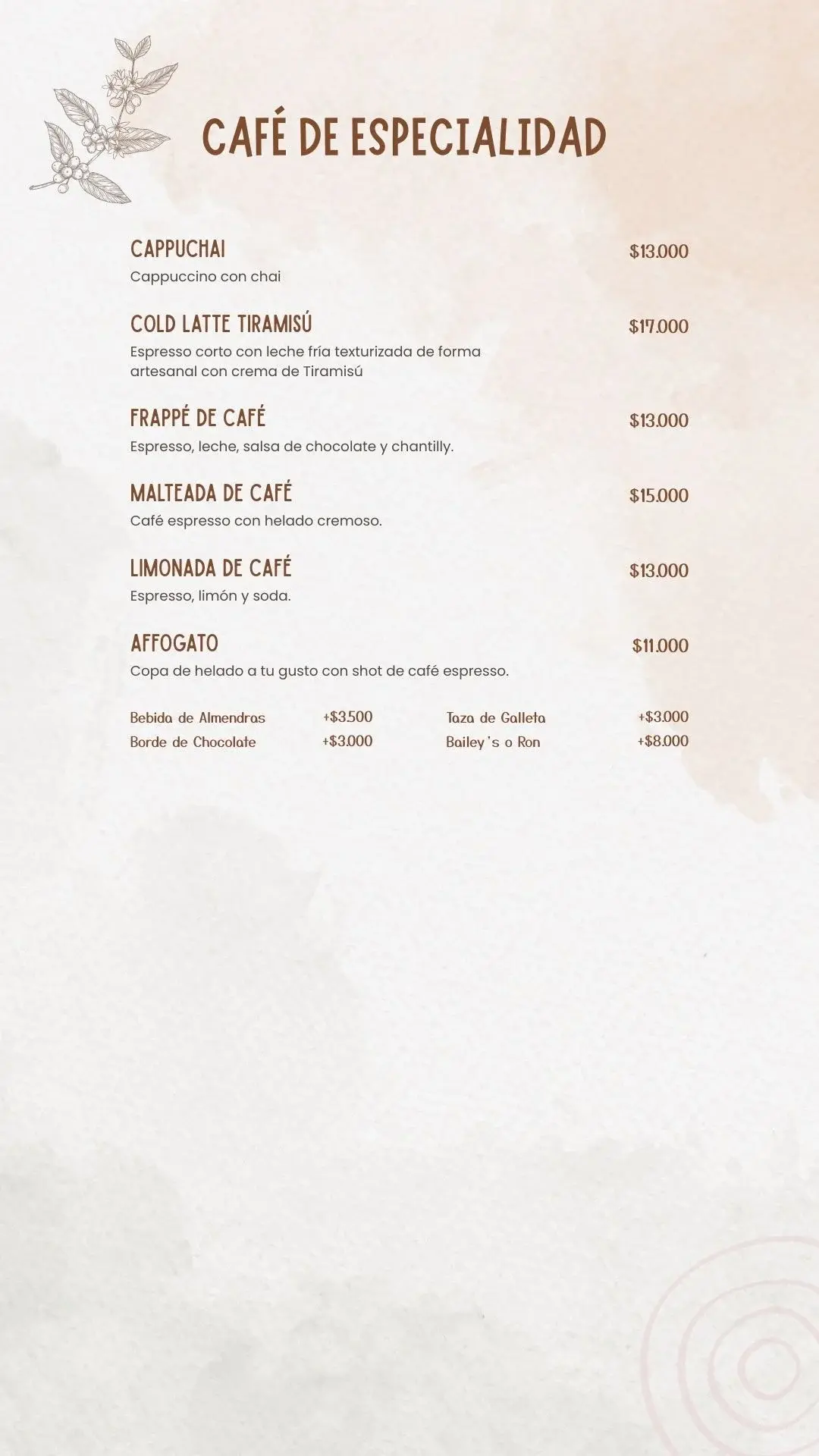Cafe de Especialidad Menu PRADMA 2025 - Parte 2