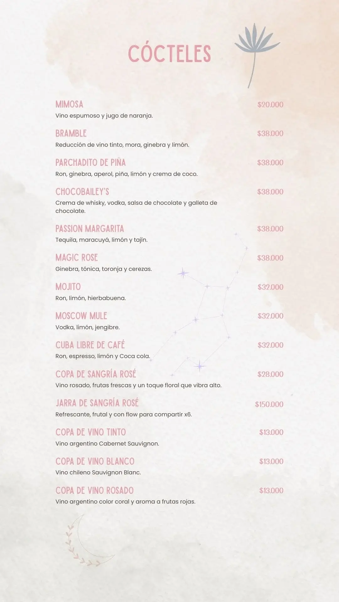 Cocteles Menu PRADMA 2025