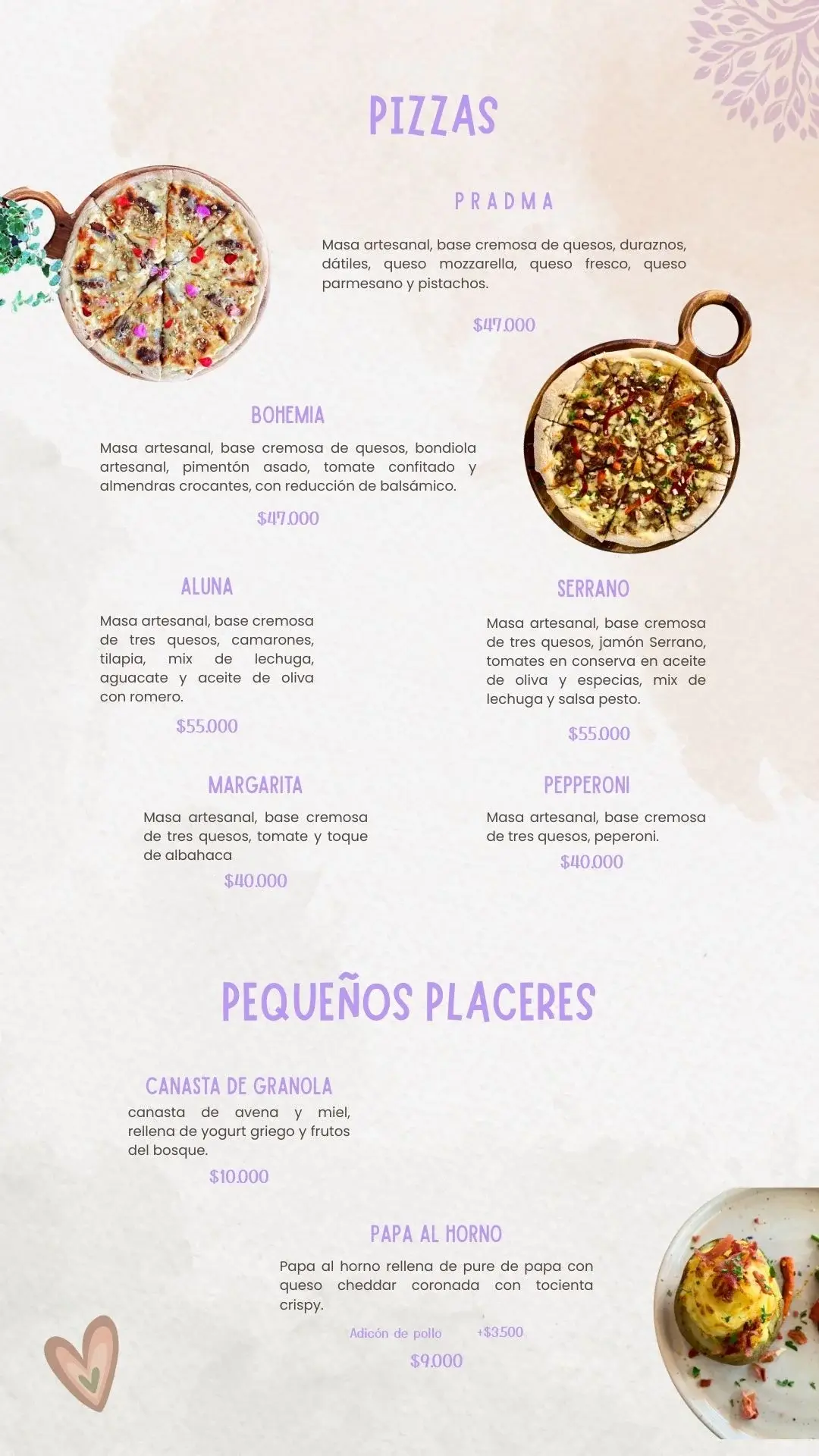 Entradas y Pizzas