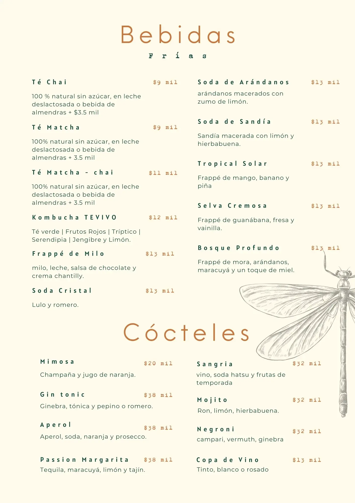 Bebidas frías 06.03.2026